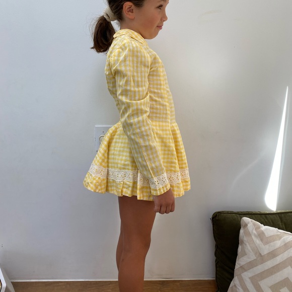 Vintage Yellow gingham skater dress size 8 - Picture 5 of 8
